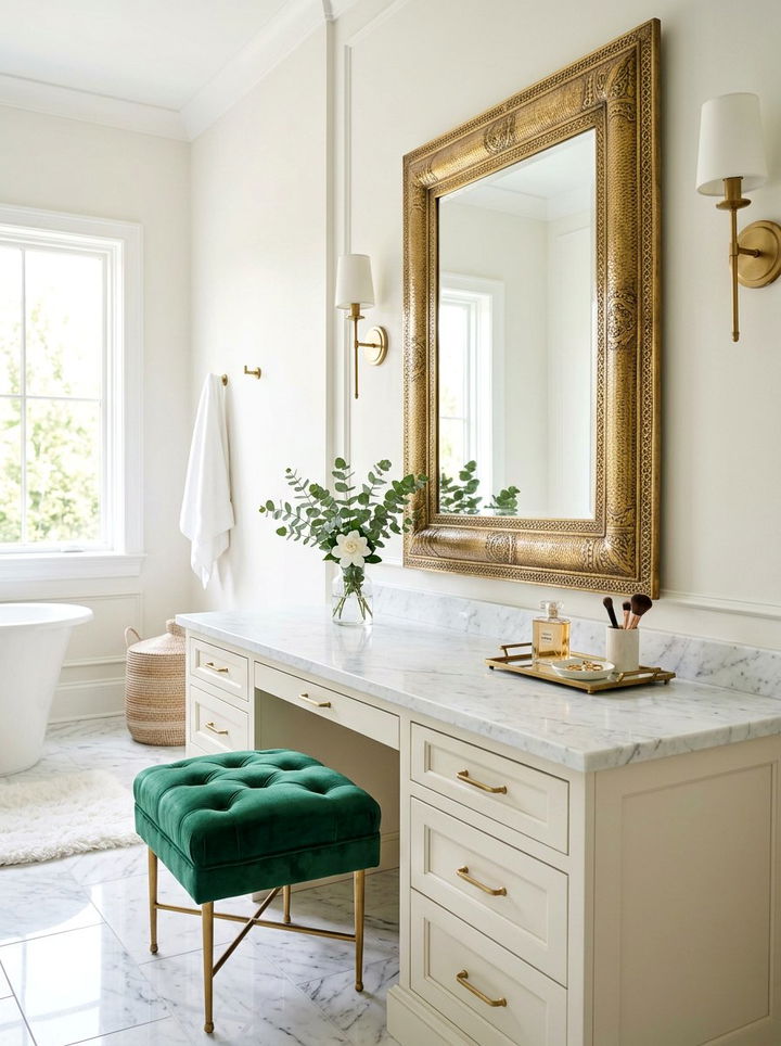 Brass Trimmed Mirror - 30 brass accent bedroom ideas
