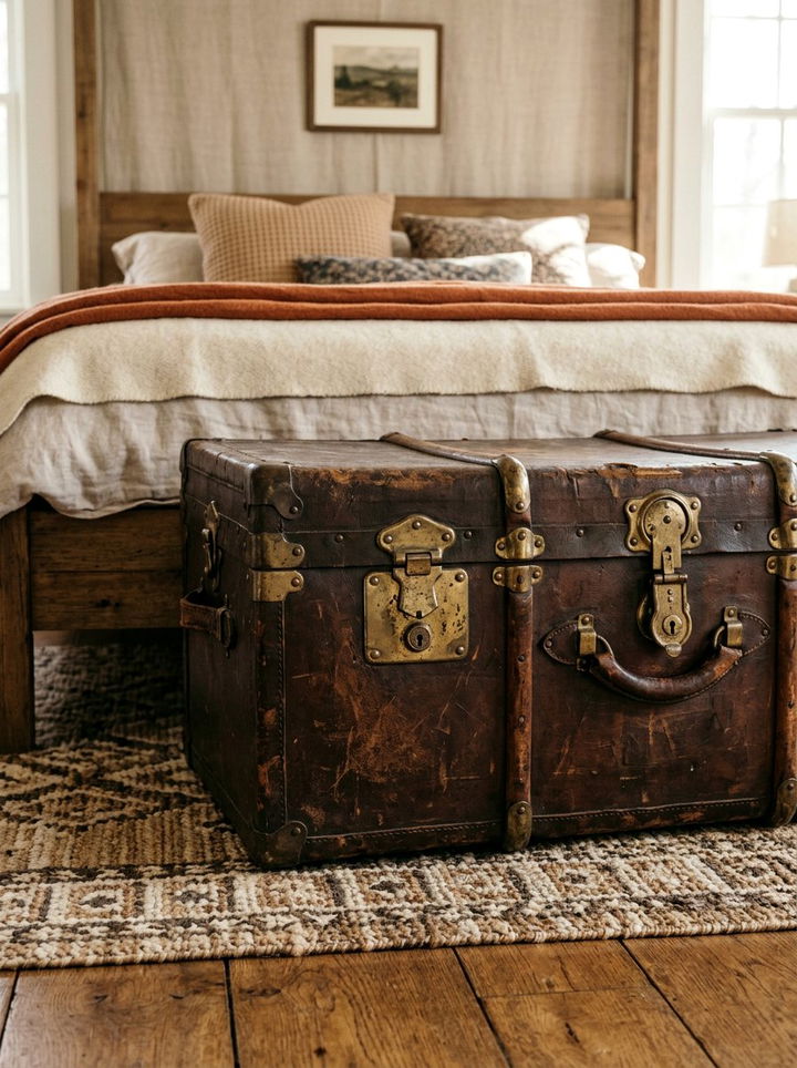 Brass Trunk Latches - 30 brass accent bedroom ideas