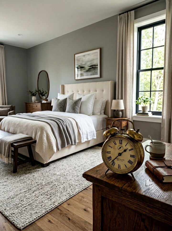 Brass alarm clock bedside table - 30 bedroom vintage clocks