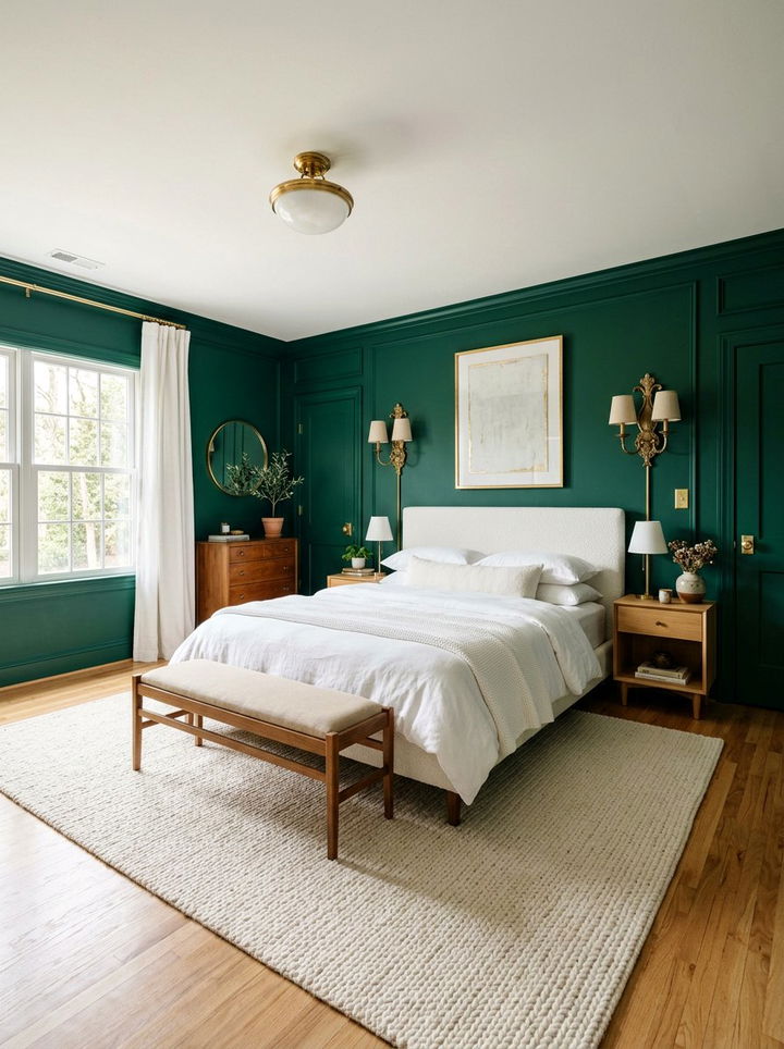 Brass and emerald bedroom - 30 emerald green bedroom ideas