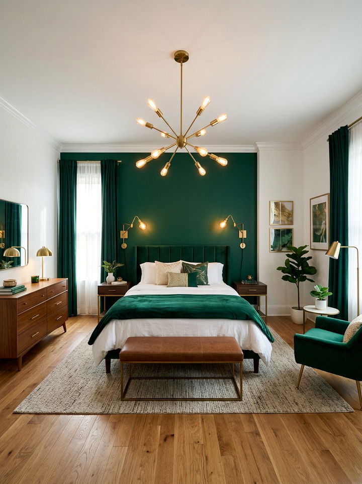 Brass light fixtures bedroom - 30 glam bedroom ideas