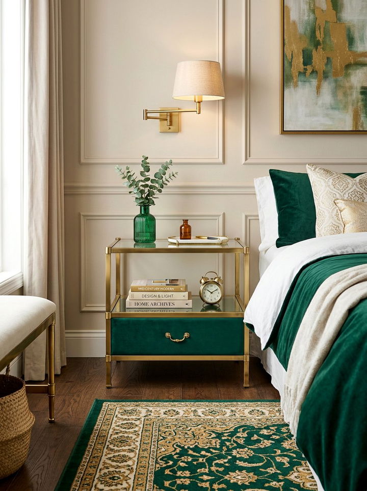 Brass nightstand - 30 bedroom modern nightstands