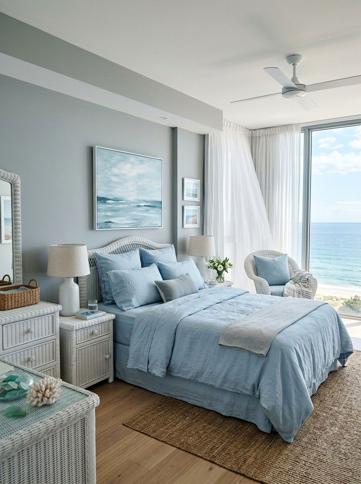 Breezy Light Blue And Grey Bedroom - 30 coastal grey bedroom ideas
