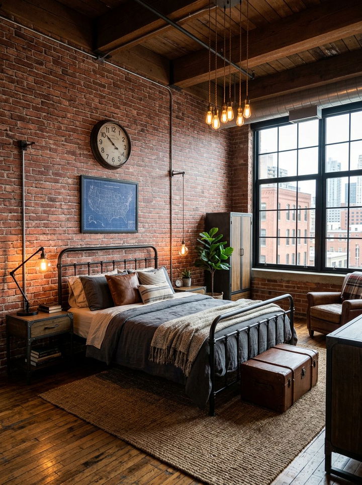 Brick wallpaper bedroom - 30 bedroom modern wallpapers