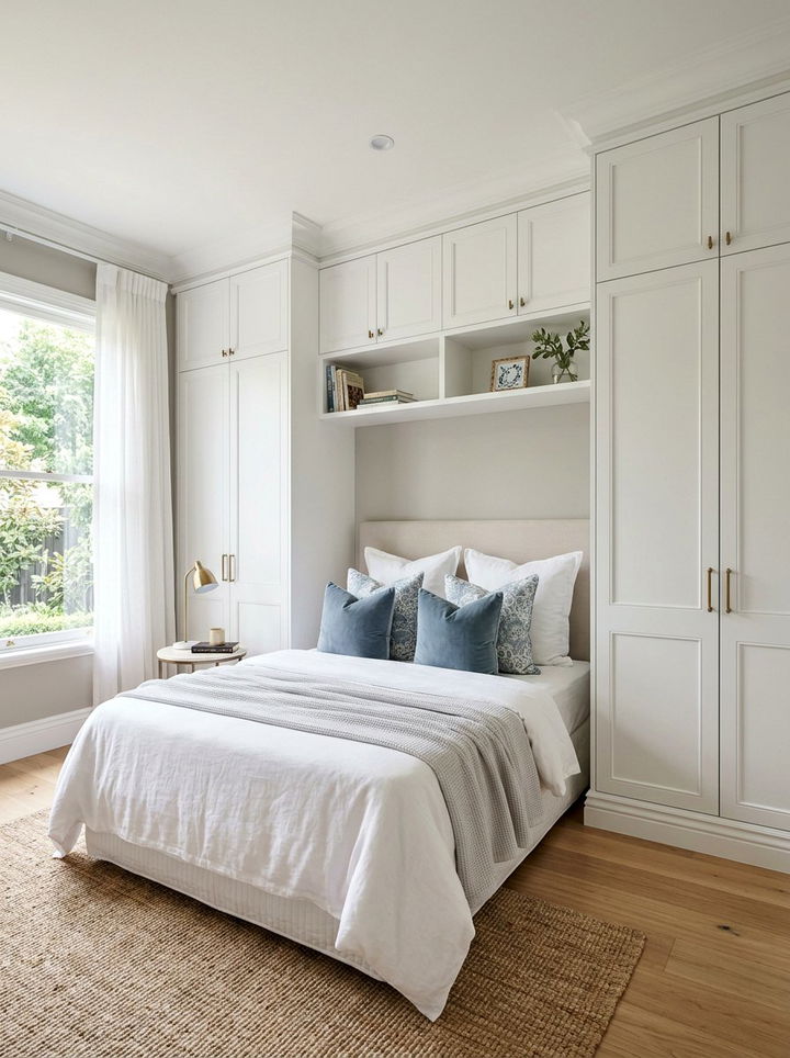 Bridge Cabinetry Between Wardrobes - 30 bedroom overhead storage ideas