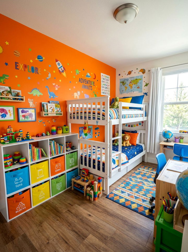 Bright Orange Kids Bedroom - 30 orange bedroom decor ideas