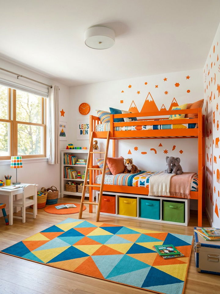 Bright Orange Kids Room - 30 bright orange bedroom ideas