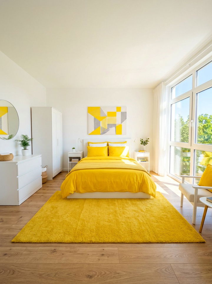 Bright Yellow And White Bedroom - 30 yellow and white bedroom ideas