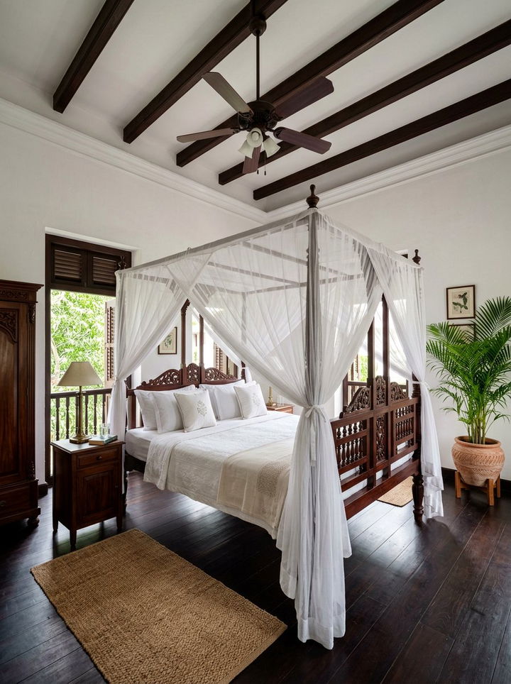 British Colonial Canopy Bed - 30 British colonial bedroom ideas
