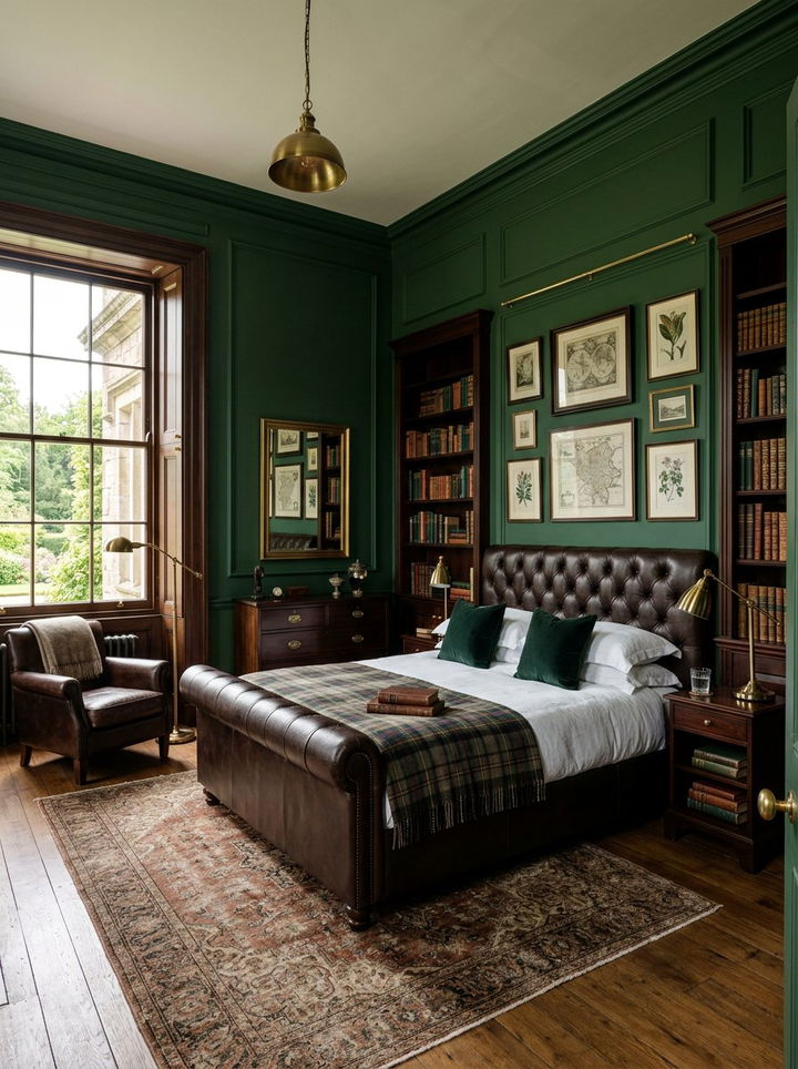 British Racing Green Bedroom - 30 bedroom green walls