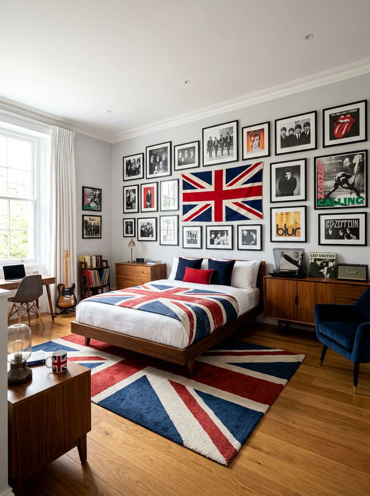 British Rock Bedroom - 30 rock and roll bedroom ideas