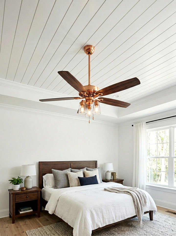 Bronze Overhead Fan - 30 bronze accent bedroom ideas