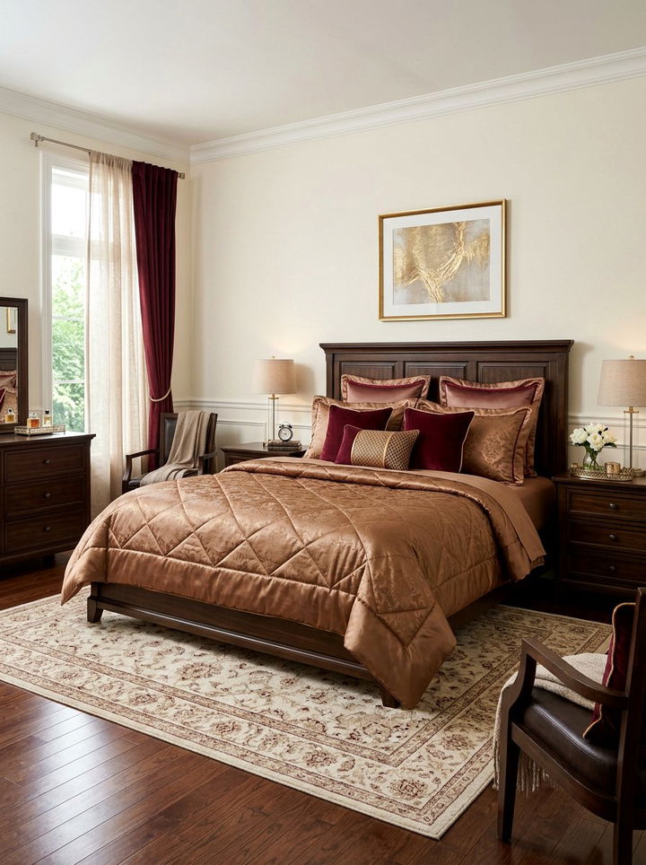 Bronze Satin Bedding - 30 bedroom satin bedding ideas