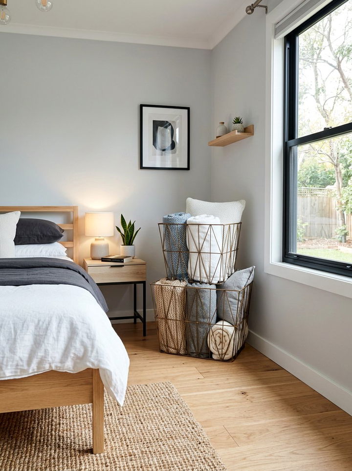 Bronze Wire Baskets - 30 bronze accent bedroom ideas