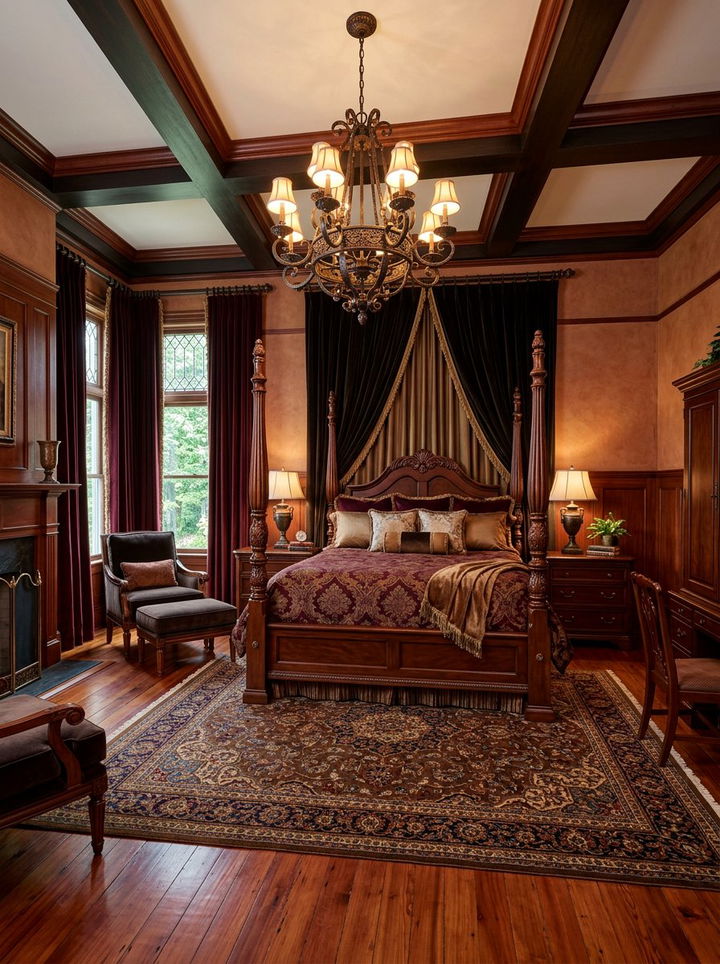 Bronze and Mahogany Bedroom - 30 mixed material bedroom ideas