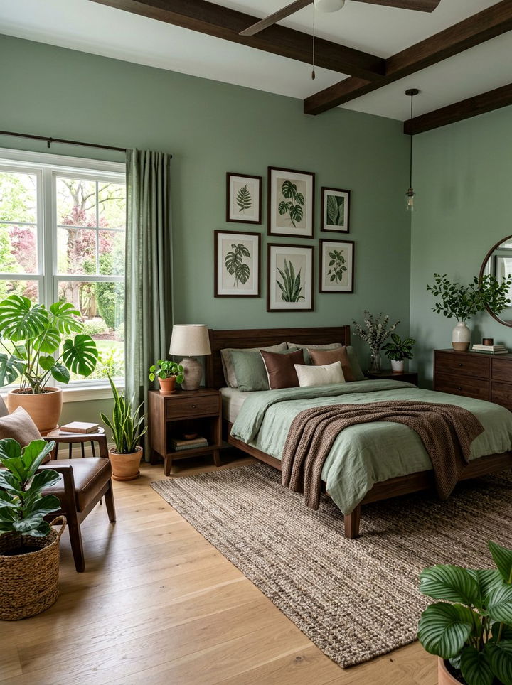 Brown And Sage Green Bedroom - 30 warm brown bedroom ideas