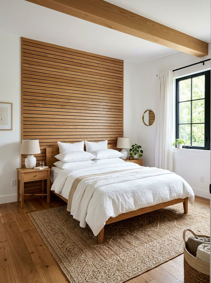 Brown And White Bedroom With Wood Paneling - 30 brown and white bedroom ideas