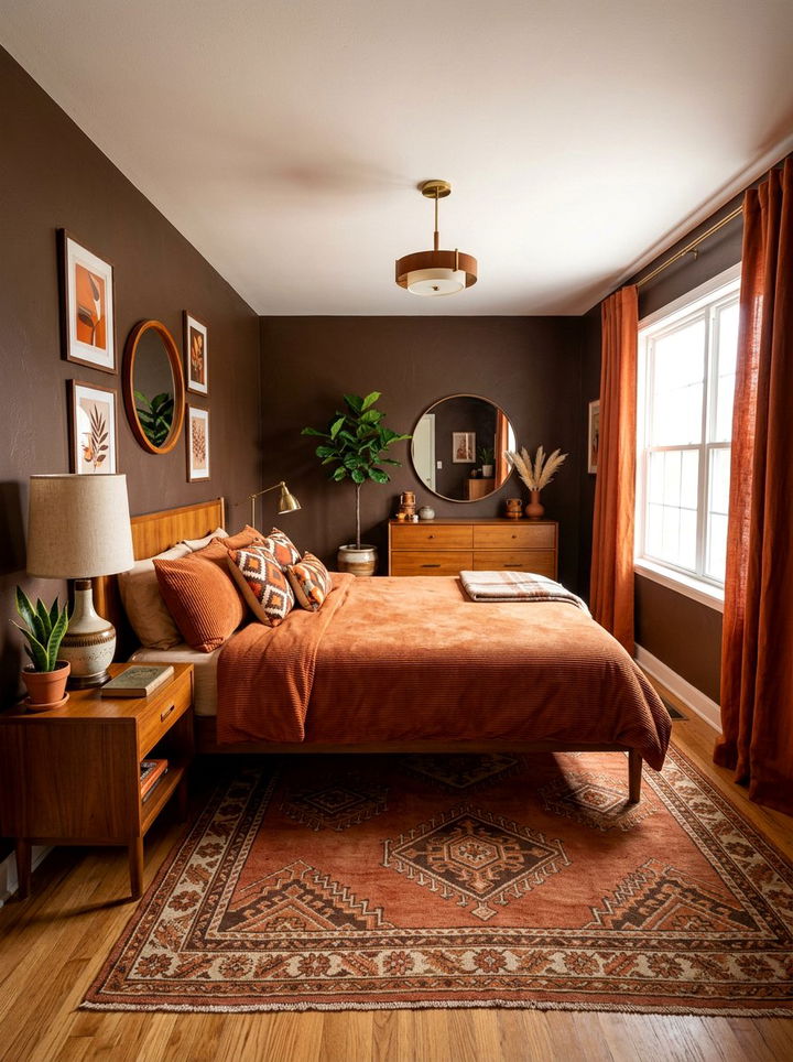 Brown and orange bedroom - 30 colorful bedroom ideas