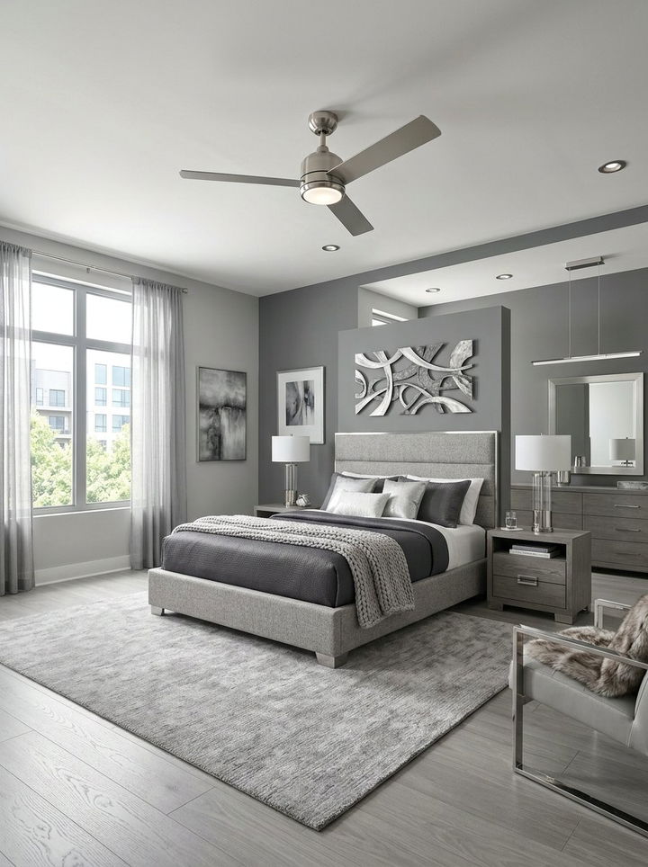 Brushed Nickel Ceiling Fan - 30 bedroom ceiling fans