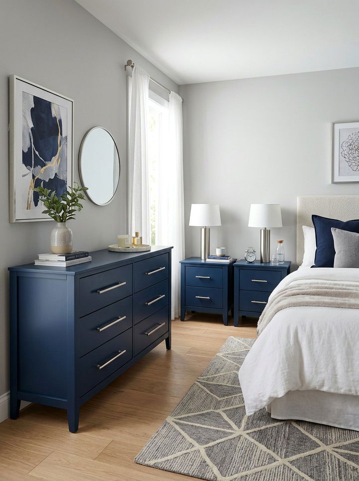 Brushed Nickel Hardware - 30 metal accent bedroom ideas