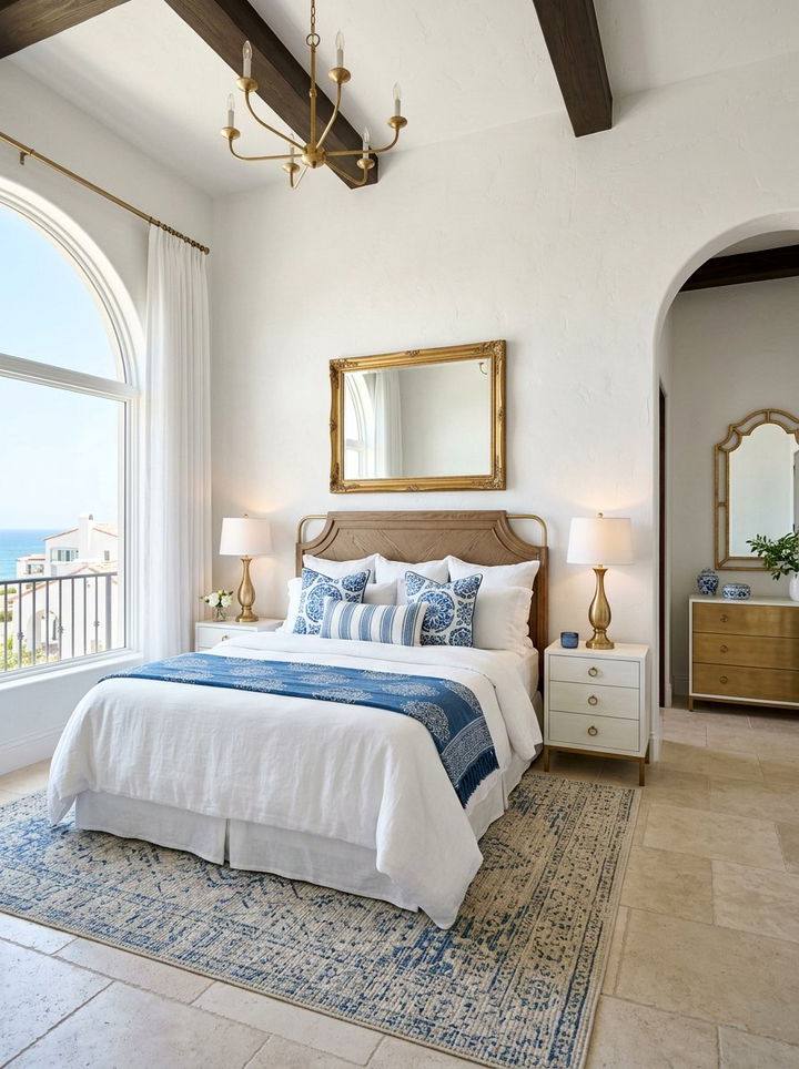 Brushed gold accent bedroom - 30 Greek bedroom ideas