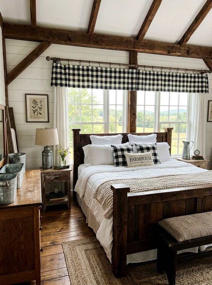 Buffalo Check Valance - 30 bedroom window valances