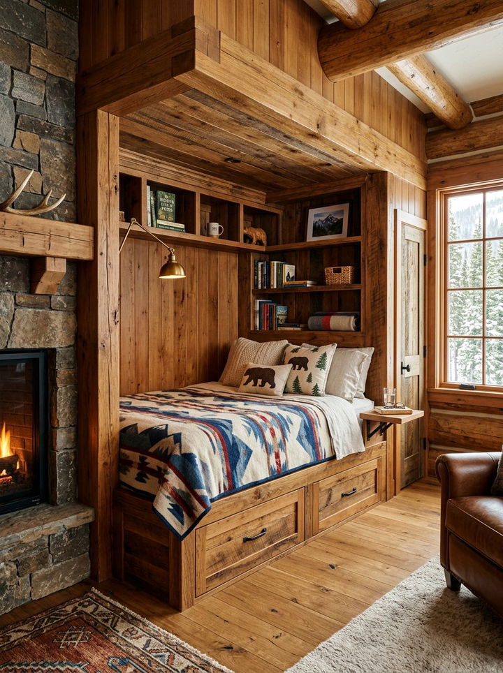 Built In Bed Mountain Cabin - 30 mountain house bedroom ideas