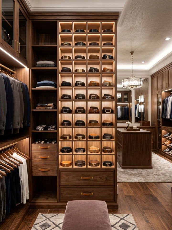 Built In Belt Cubbies - 30 bedroom belt organizers