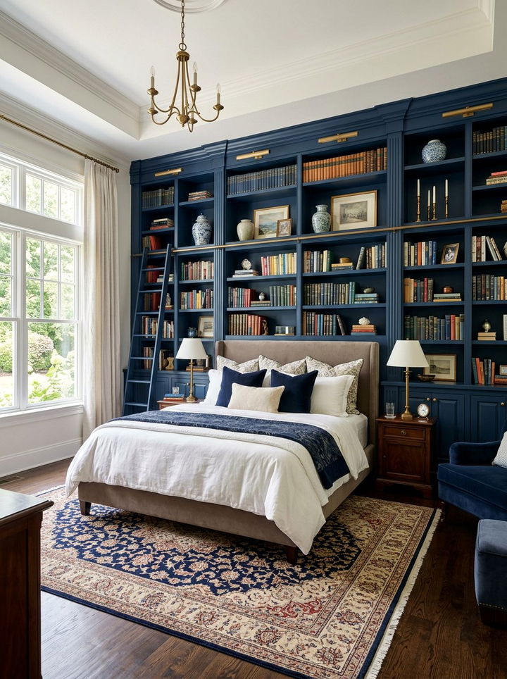 Built In Bookcase - 30 bedroom shelving ideas