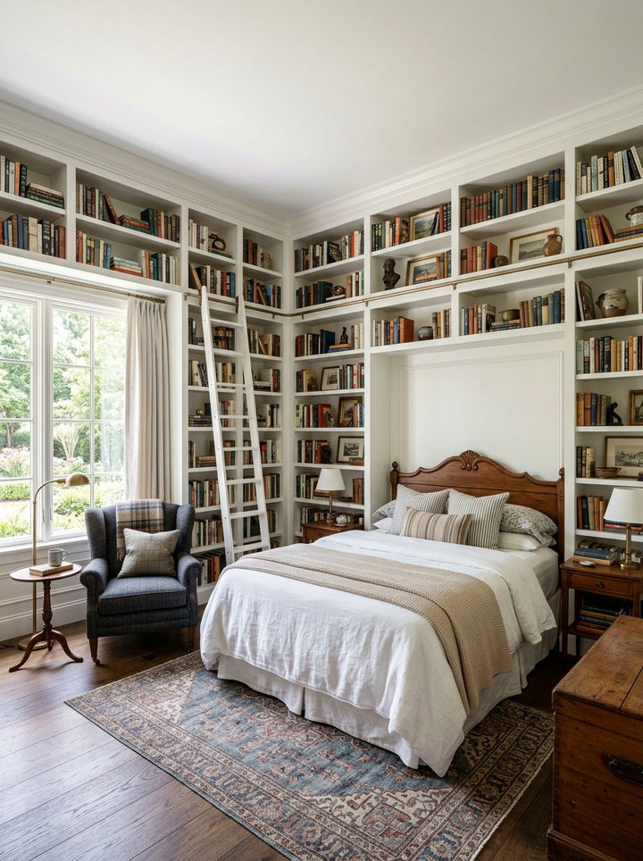 Built In Bookshelf - 30 traditional bedroom ideas