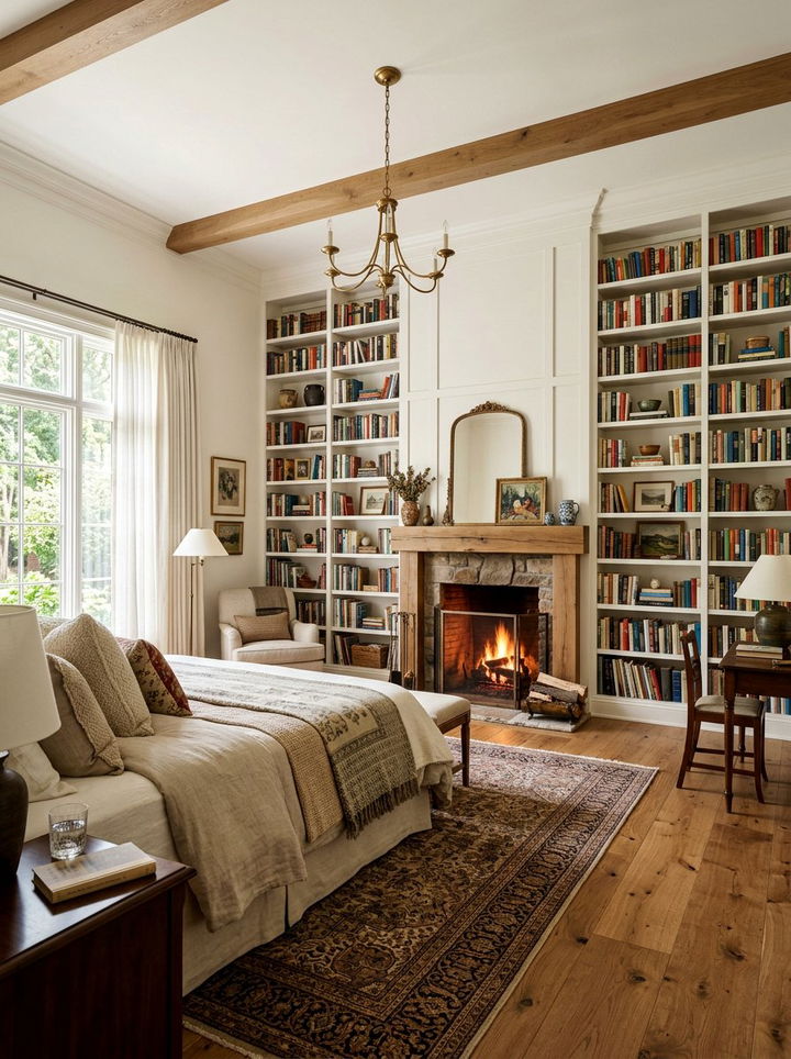 Built In Bookshelf Fireplace Bedroom - 30 bedroom with fireplace ideas