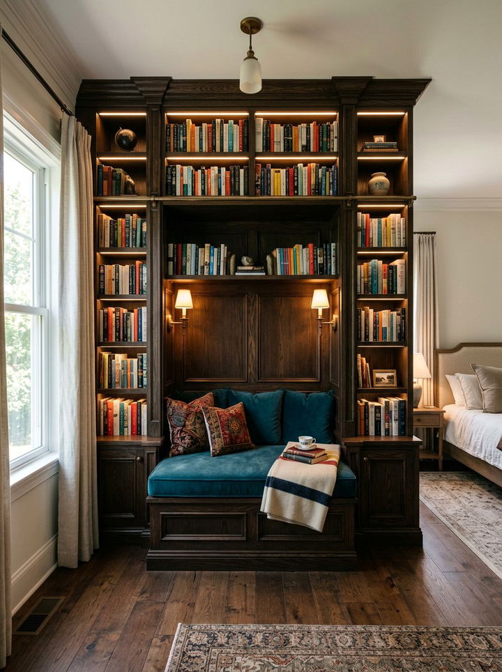 Built In Bookshelf Reading Nook - 30 bedroom reading nook ideas