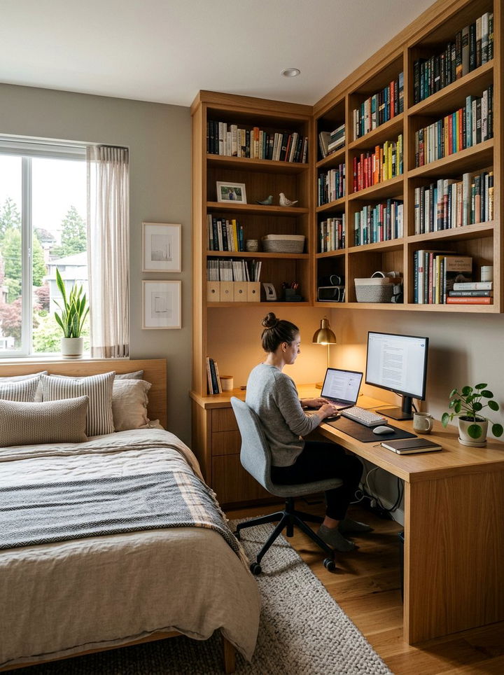 Built In Bookshelf With Desk - 30 bedroom bookshelf ideas