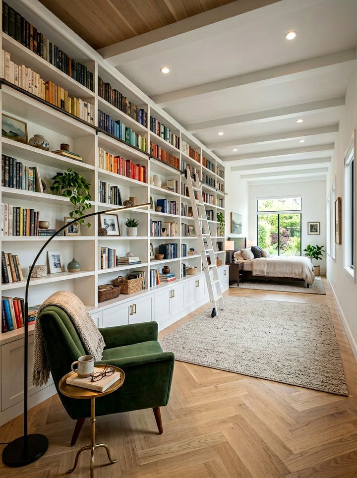 Built In Bookshelves - 30 long bedroom ideas