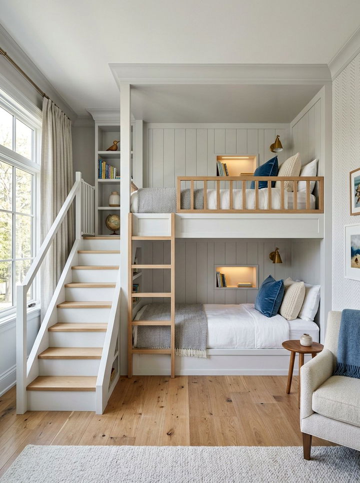 Built In Bunk Beds - 30 siblings bedroom ideas