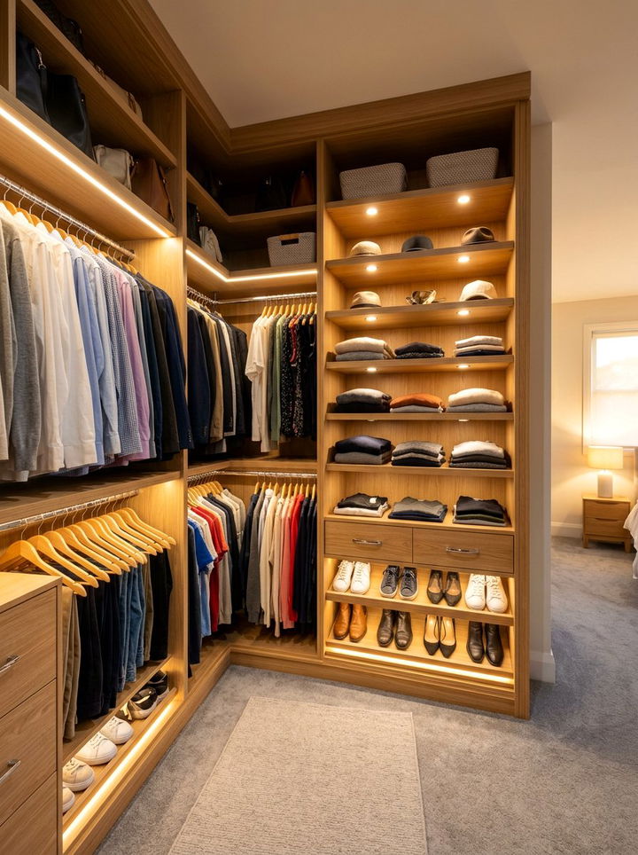 Built In Closet Lighting - 30 bedroom walk-in closet ideas