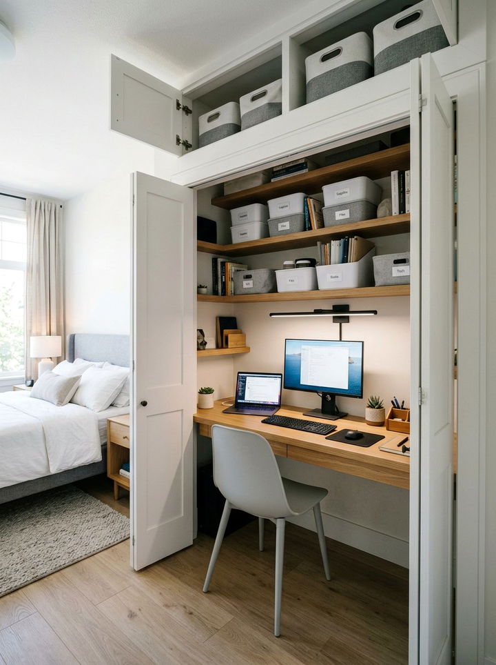 Built In Closet Office - 30 bedroom craft corner ideas