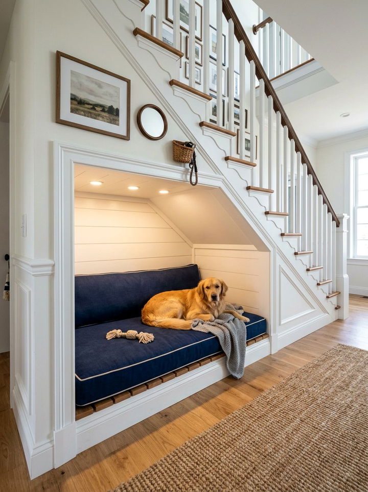 Built In Dog Bed Under Stairs - 30 dog bedroom ideas