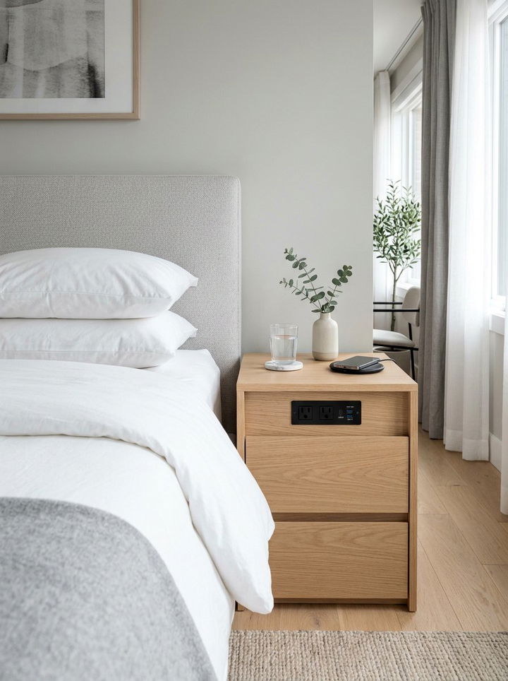 Built In Nightstand Power - 30 bedroom charging stations