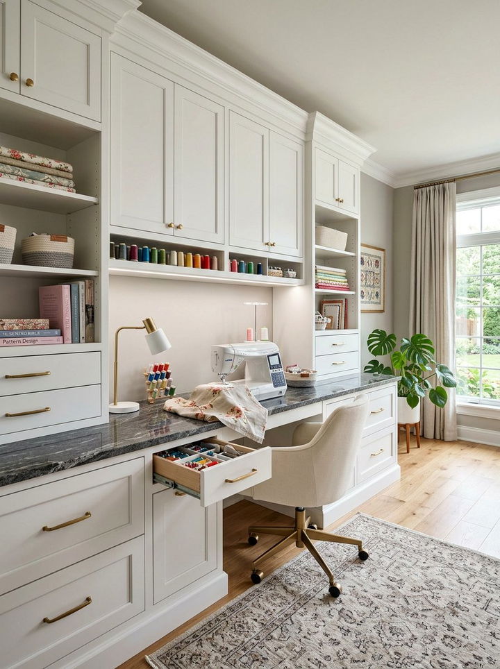 Built In Sewing Desk - 30 bedroom sewing nook ideas