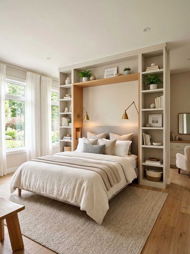 Built In Shelving Around Bed - 30 bedroom built-in shelves