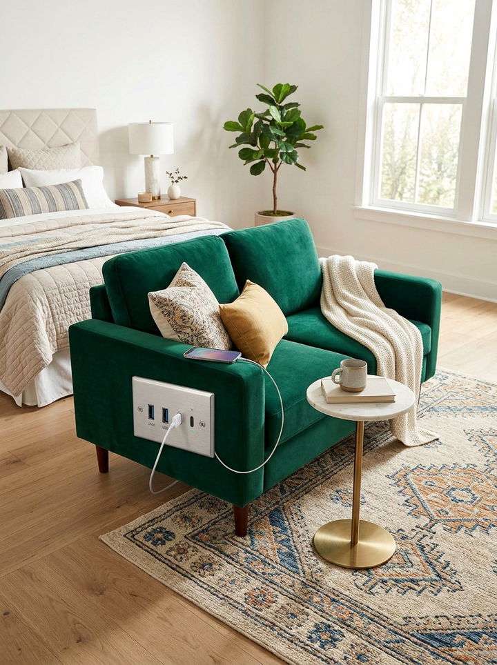 Built In Sofa Charger - 30 bedroom phone chargers