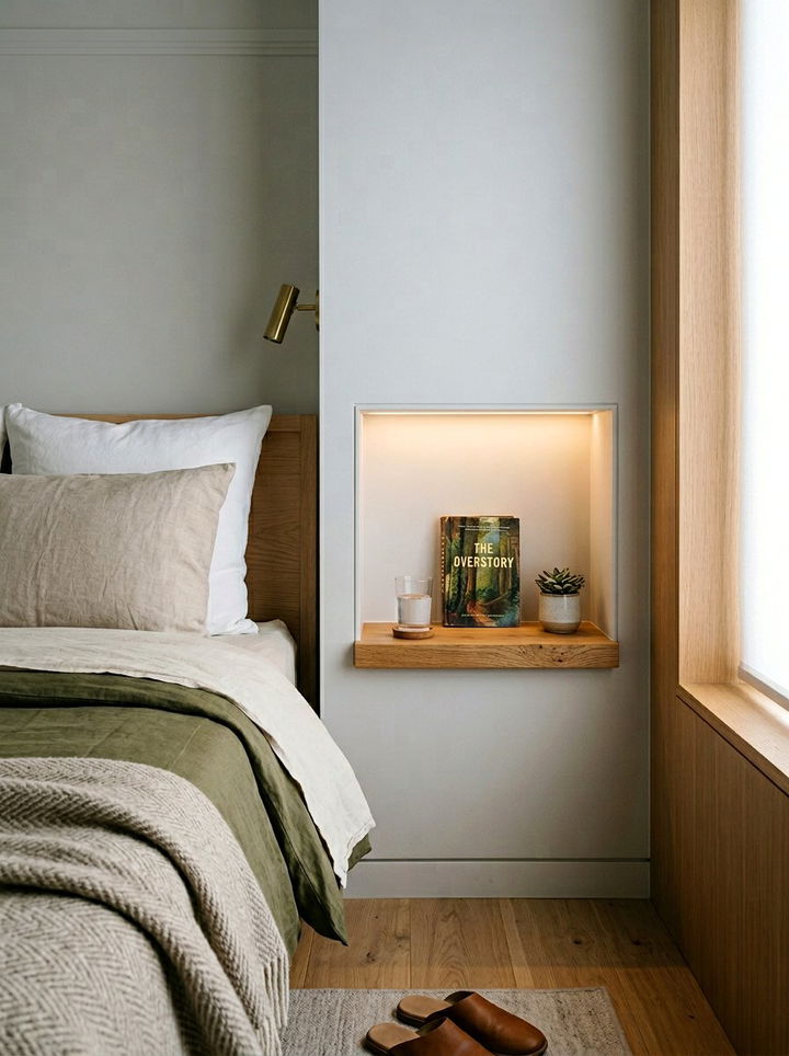 Built In Wall Niche - 30 bedroom storage tips