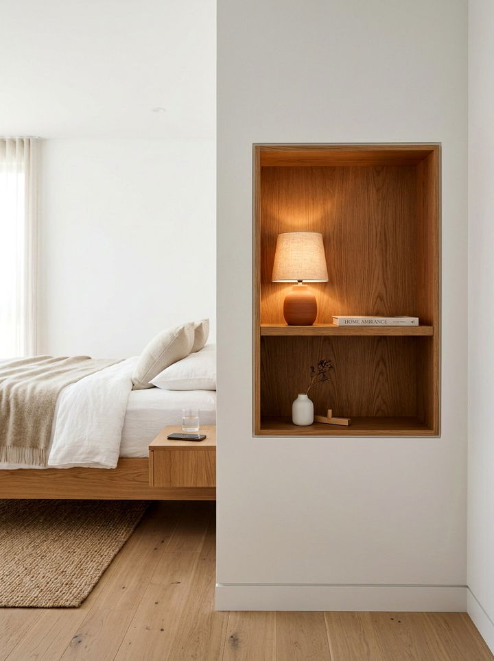 Built In Wall Niche - 30 bedroom compact furniture ideas