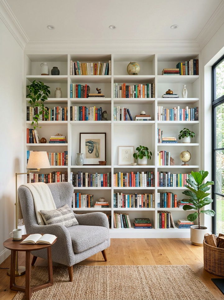 Built In Wall Shelving - 30 low ceiling bedroom ideas