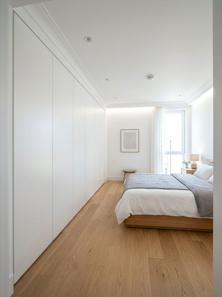 Built In Wardrobe - 30 Scandinavian minimalist bedroom ideas