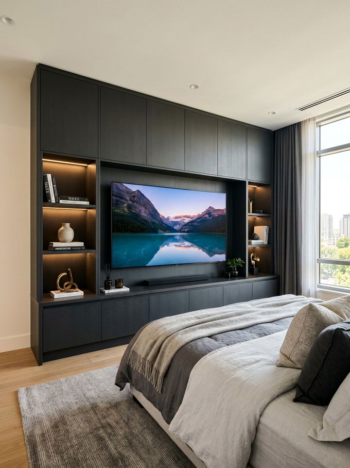 Built in TV unit - 30 bedroom built-in cabinets