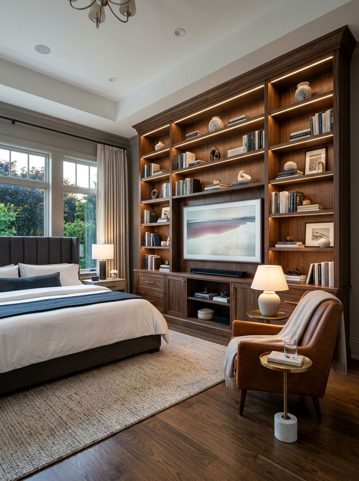 Built in bedroom media center - 30 bedroom tv ideas