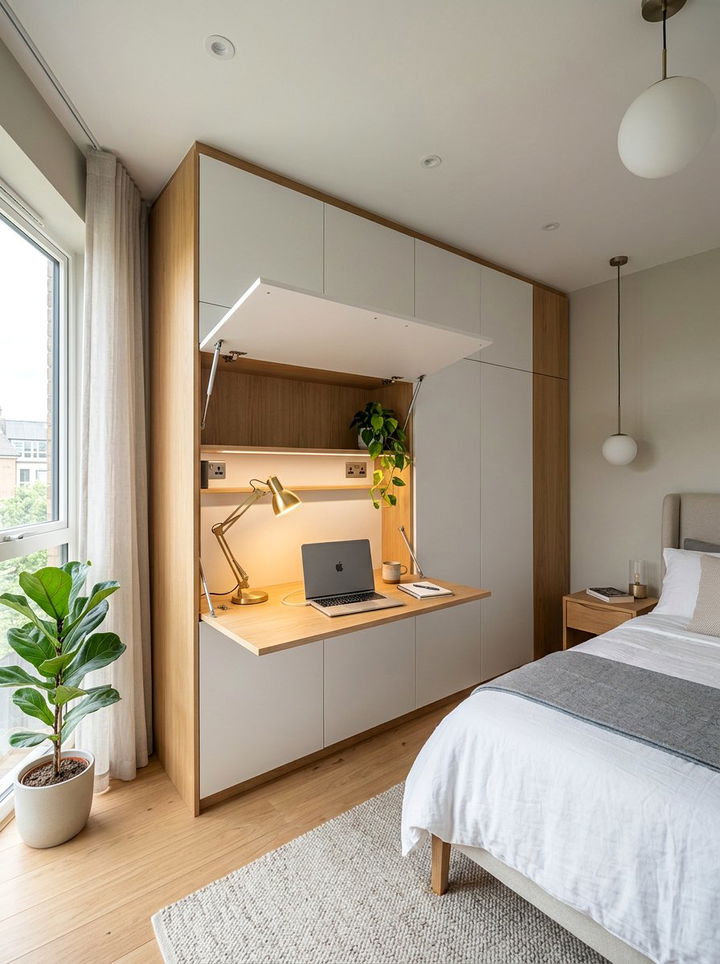 Built in fold down desk - 30 bedroom built-in cabinets