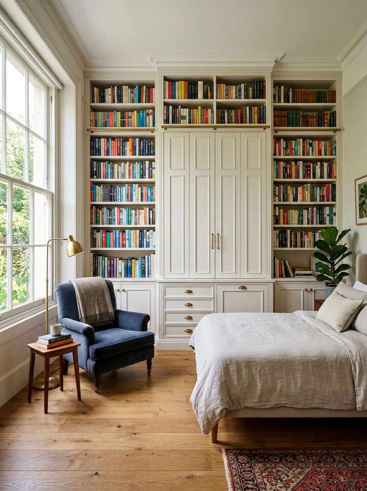 Built in library wall - 30 bedroom built-in cabinets